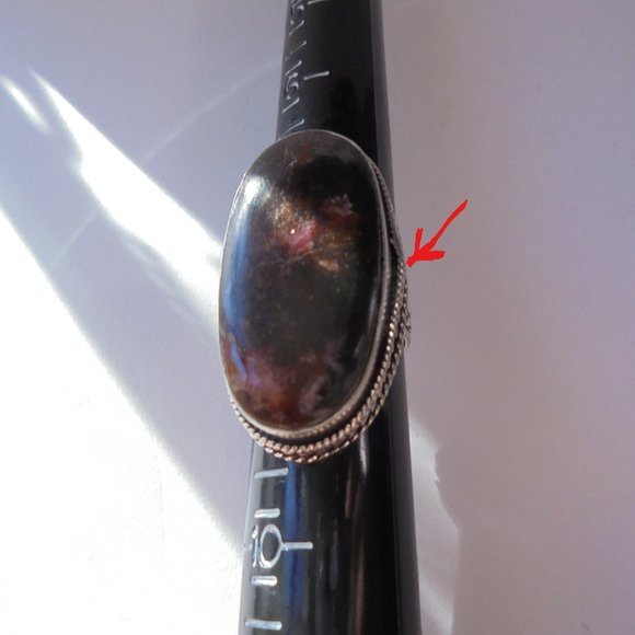 Rhodonite Ring 925 Silver size 8 natural gemstone jewelry - Picture 7 of 7